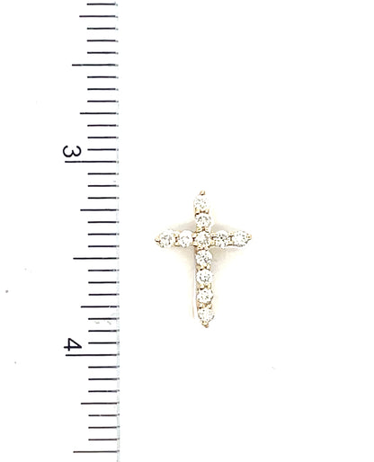 14K Yellow Gold Diamond Cross
