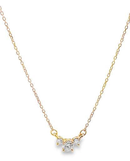14K Yellow Gold Diamond Pendant Necklace
