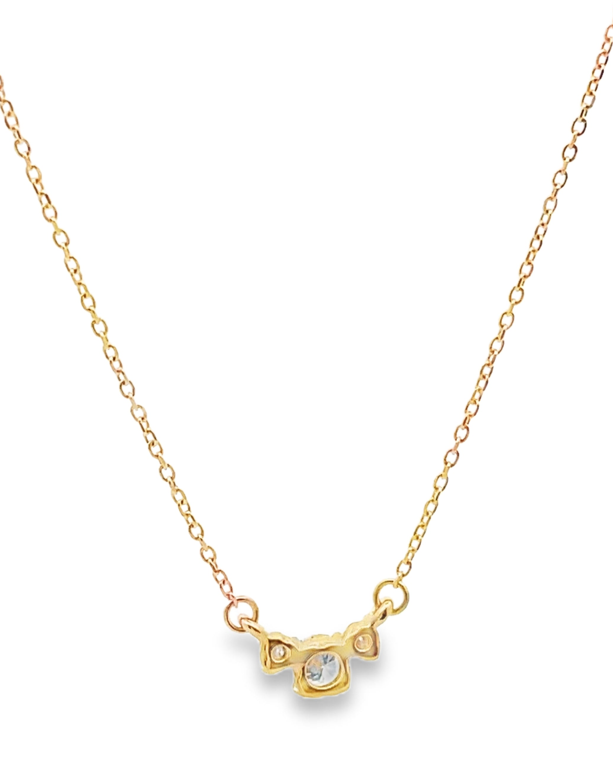 14K Yellow Gold Diamond Pendant Necklace