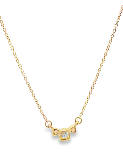14K Yellow Gold Diamond Pendant Necklace