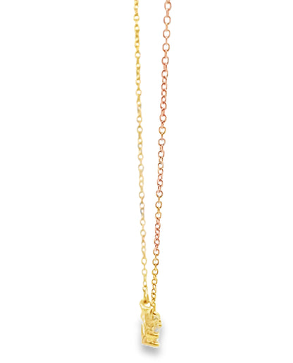 14K Yellow Gold Diamond Pendant Necklace