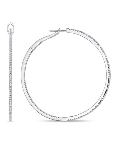 14K Diamond Hoop Earrings 0.50 Carats