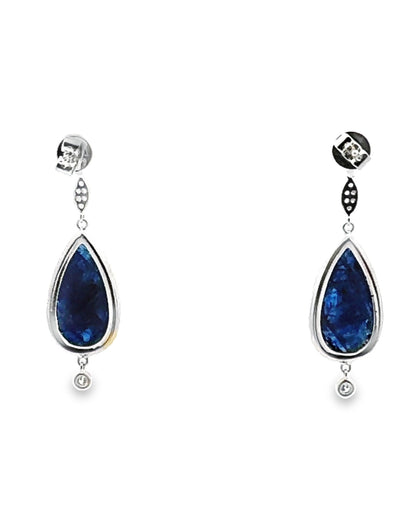 Meira T E10297/WB 14K White Gold Sapphire and Diamond Earrings