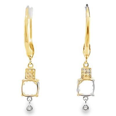 Meira T E10675/YB 14K Yellow Gold Blue Topaz & Diamond Dangle Earrings