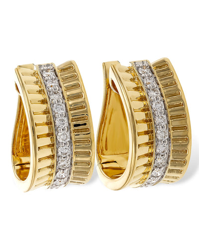 Allison Kaufman 14K Yellow Gold Huggie Hoop Earrings with Diamonds