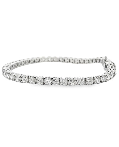14K White Gold Tennis Bracelet 8.70 Carats
