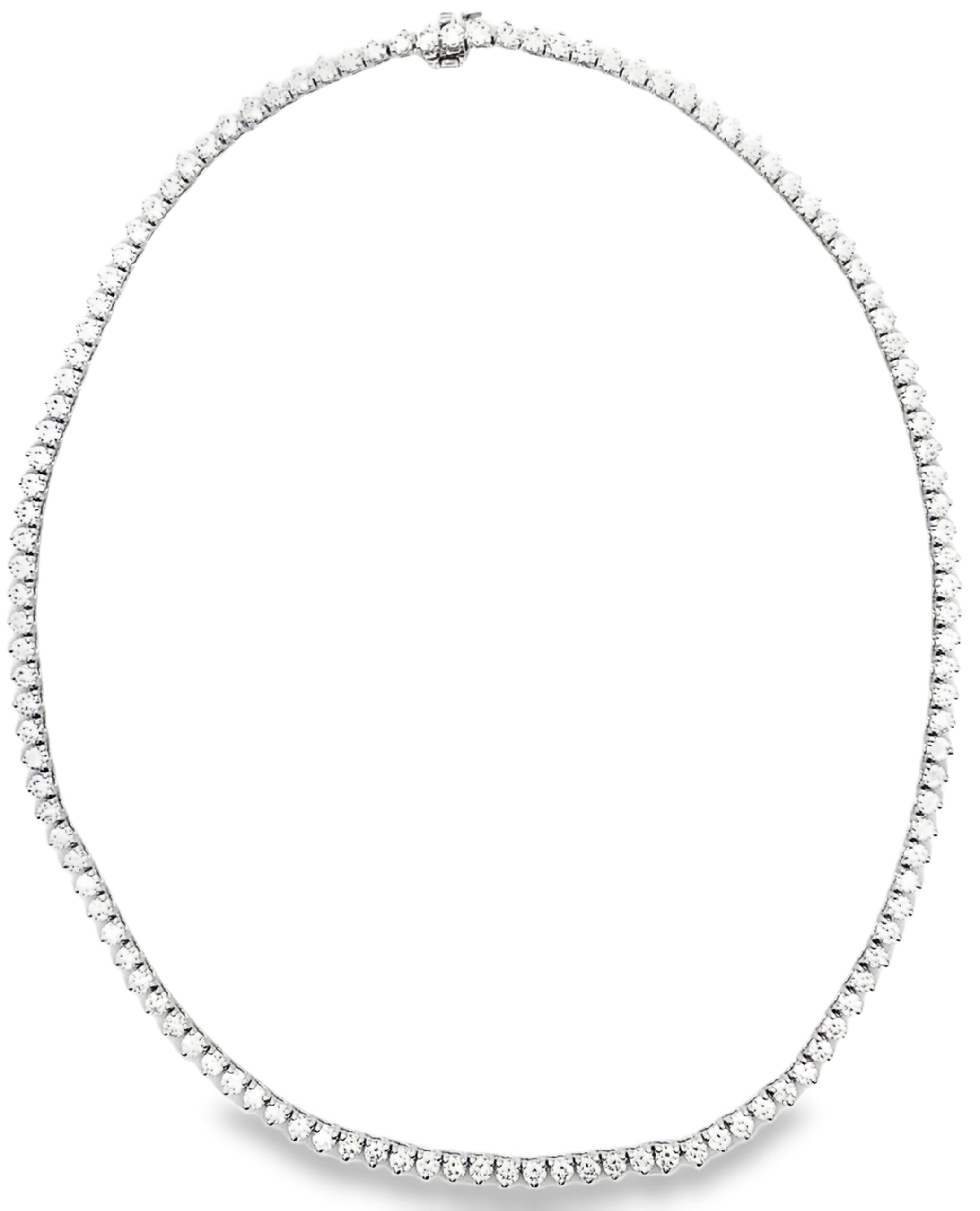 14K White Gold Tennis Necklace