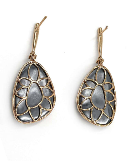 Doves Rose Gold Earrings with Amethyst Over Hematite (Watch Video)