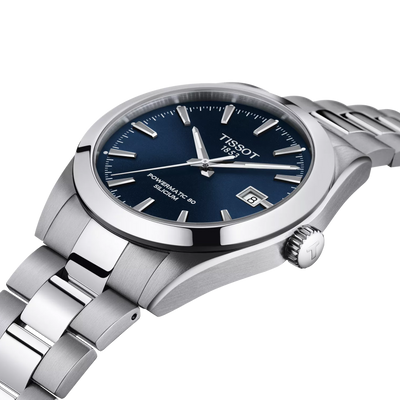 Tissot T127.407.11.041.00 Gentleman Powermatic 80 Silicium 40mm Watch with Blue Dial