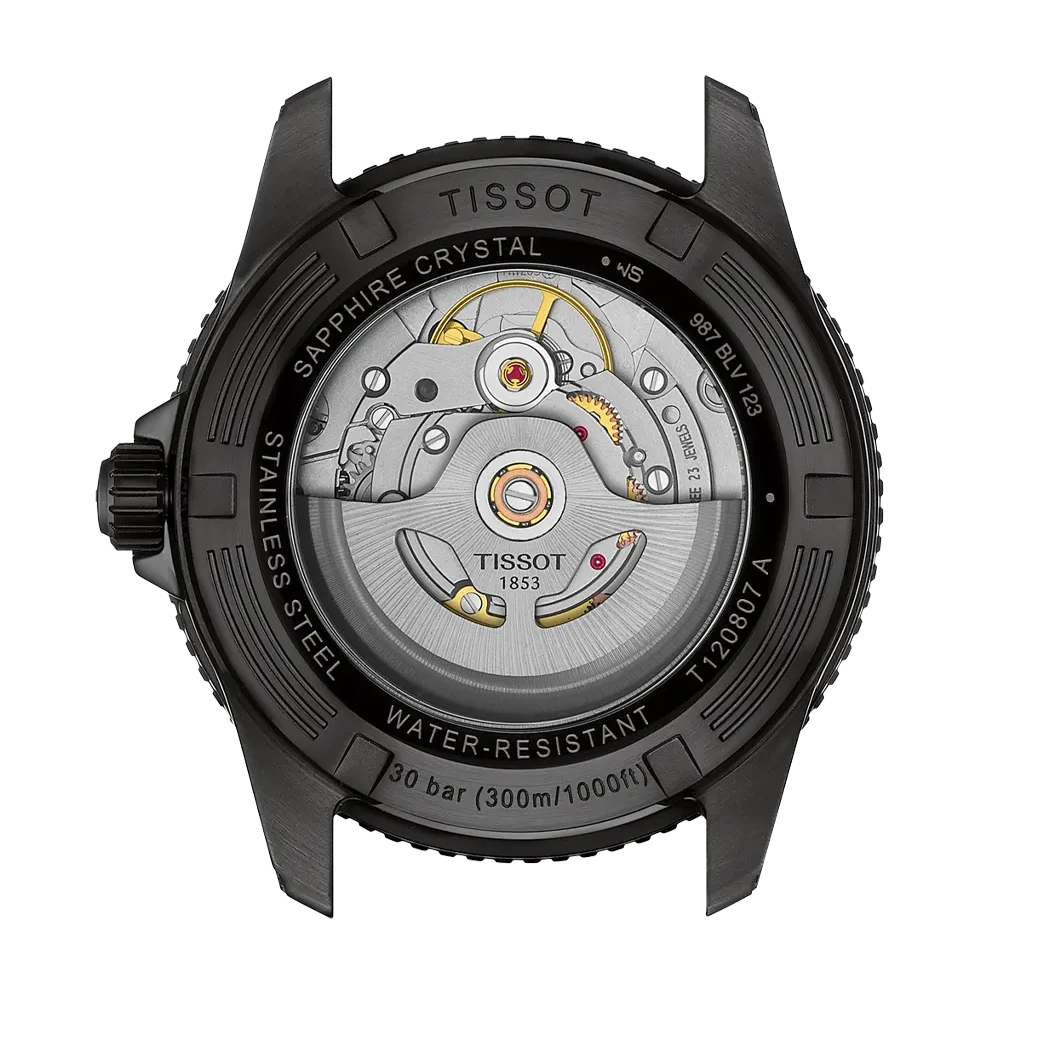 Tissot T120.807.33.051.00 Seastar 1000 Powermatic 80 Stainless Steel 40mm Watch in Black Color