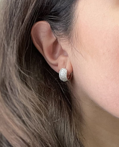 Sterling Silver Huggies with CZ