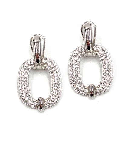 Sterling Silver 'Door Knocker' Earrings with CZ