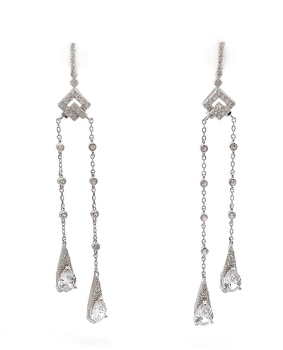 Sterling Silver Dangling Long Fashion Earrings