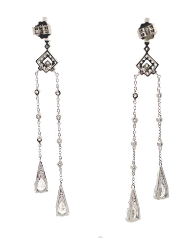 Sterling Silver Dangling Long Fashion Earrings