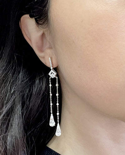 Sterling Silver Dangling Long Fashion Earrings