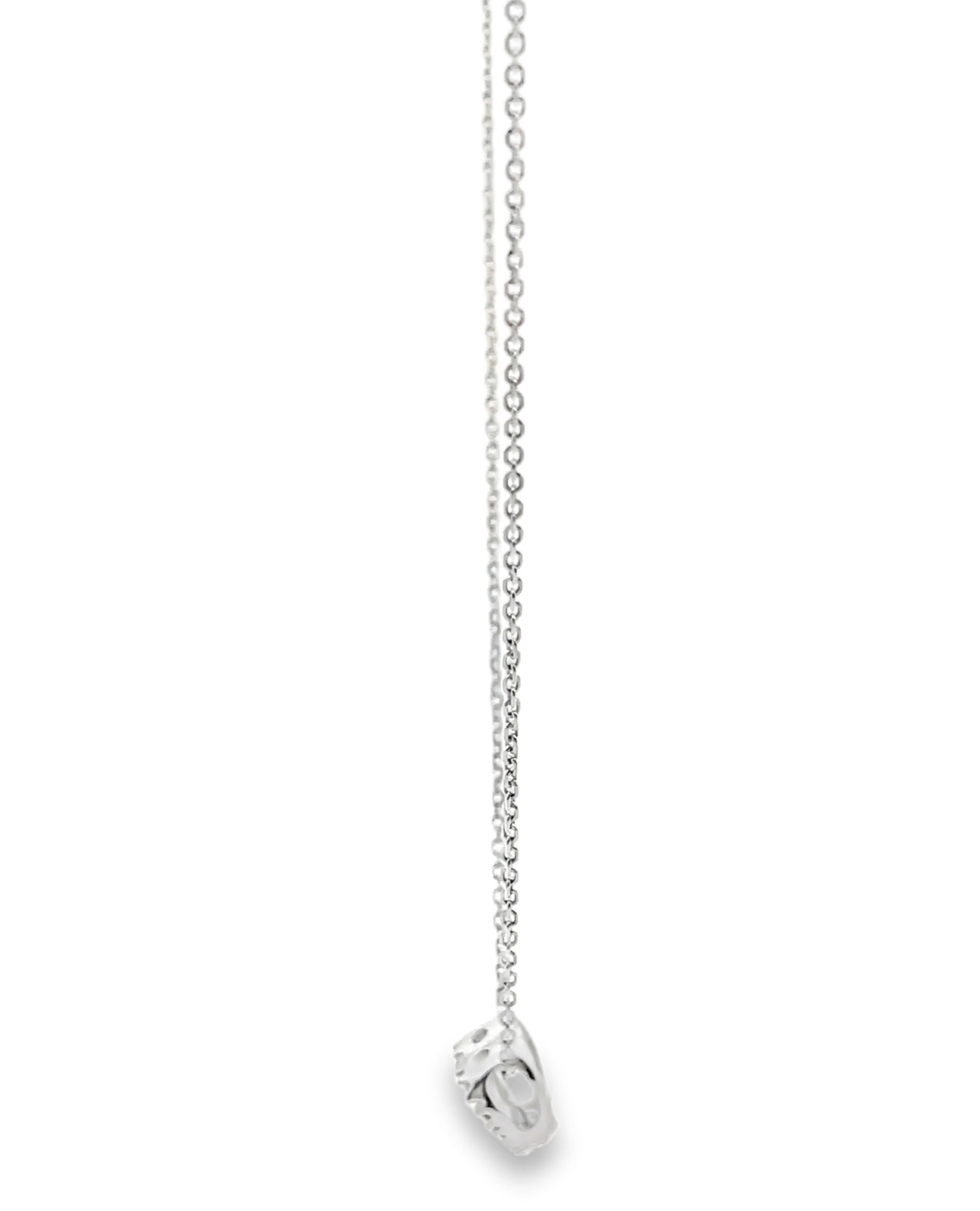 14K White Gold Diamond Heart Necklace