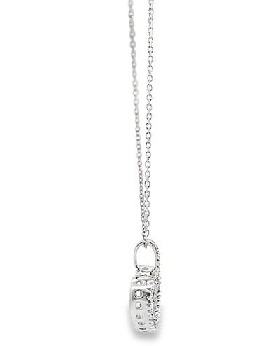 14K White Gold 0.10 carat Diamond Heart Necklace