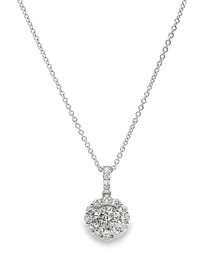 18K White Gold Diamond Pendant Necklace
