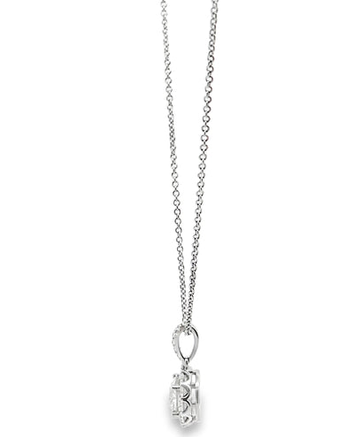 18K White Gold Diamond Pendant Necklace