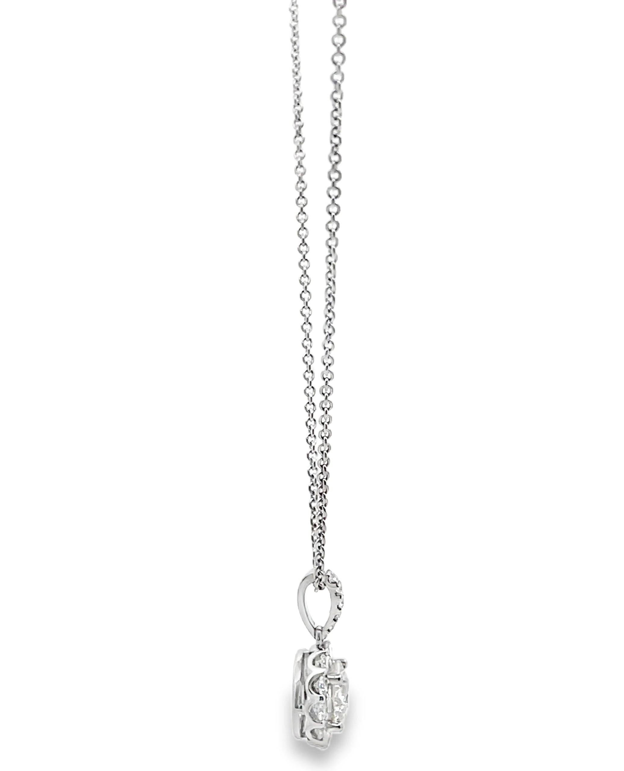 18K White Gold Diamond Pendant Necklace
