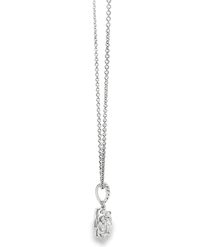 18K White Gold Diamond Pendant Necklace