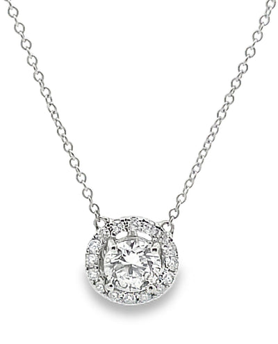 14K White Gold Lab Grown Diamond Pendant Necklace