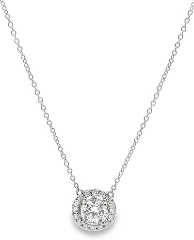 14K White Gold Lab Grown Diamond Pendant Necklace