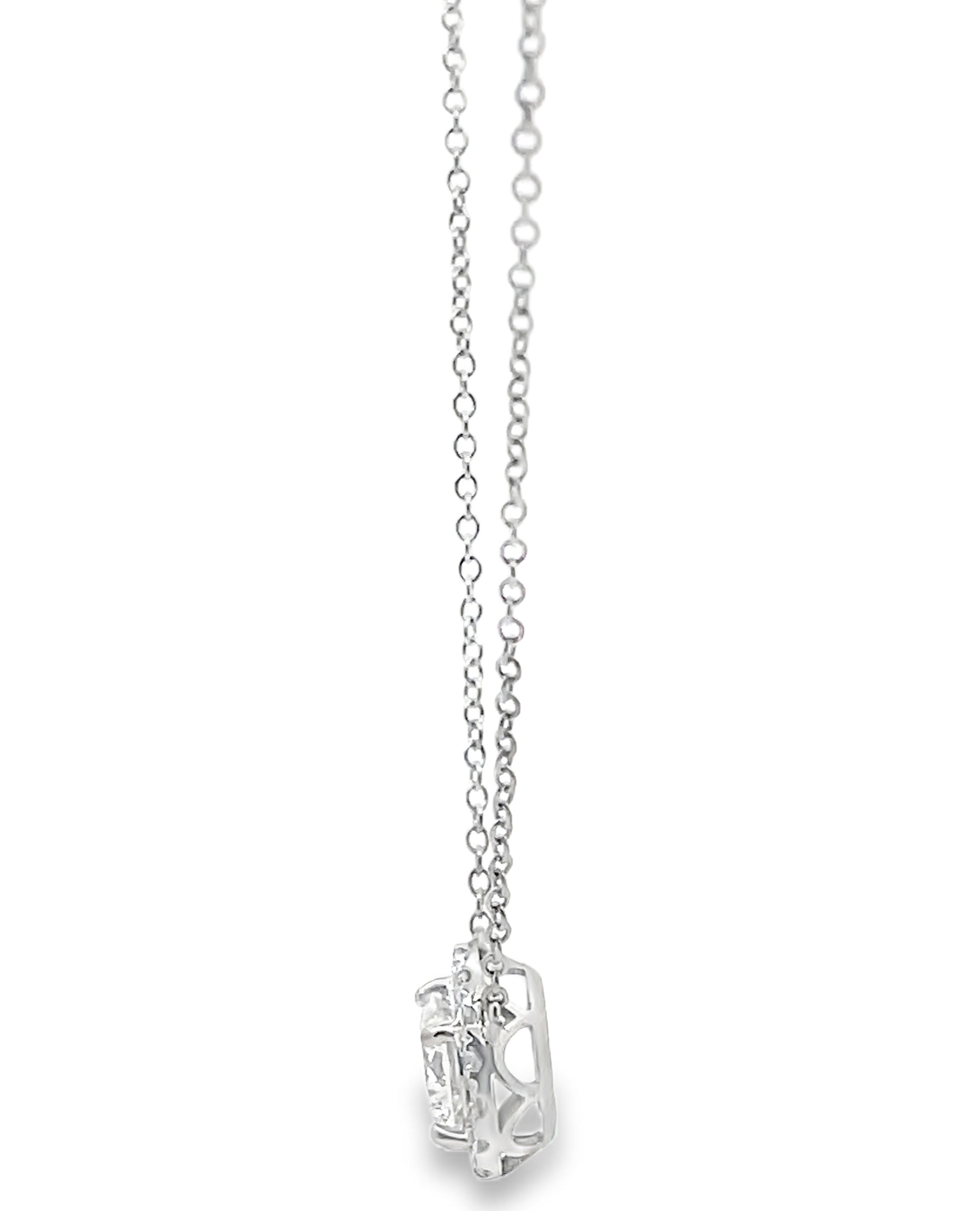 14K White Gold Lab Grown Diamond Pendant Necklace