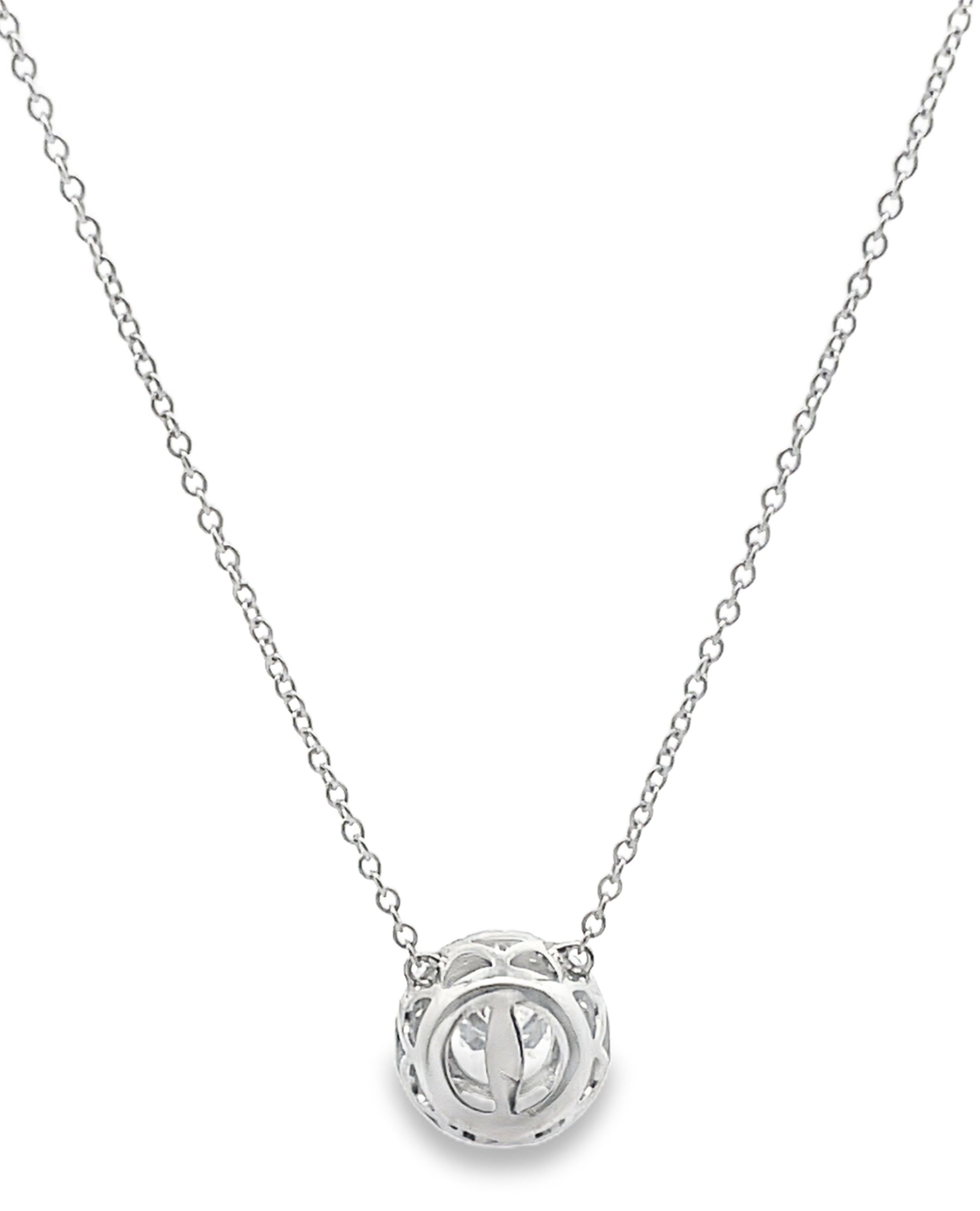 14K White Gold Lab Grown Diamond Pendant Necklace
