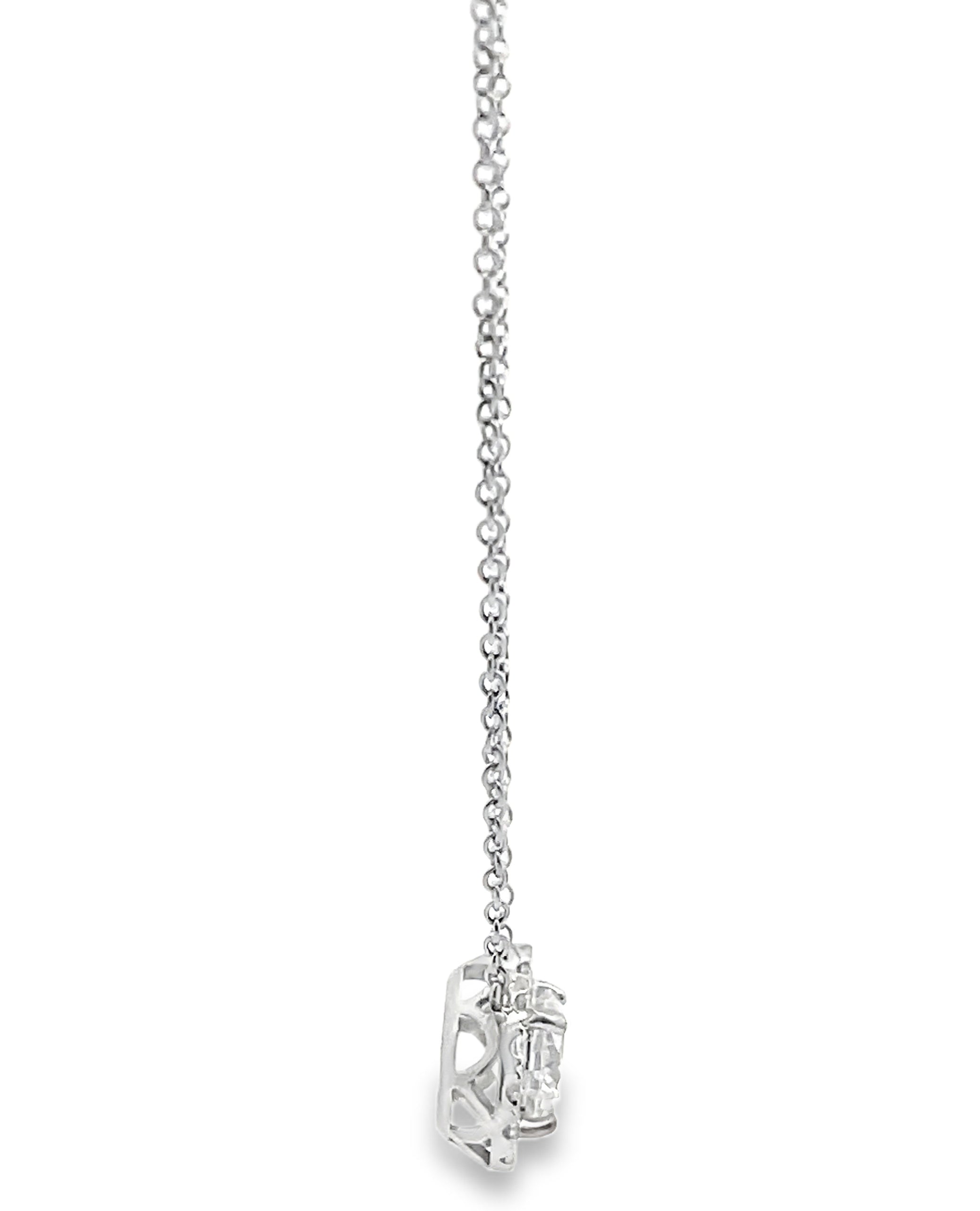 14K White Gold Lab Grown Diamond Pendant Necklace