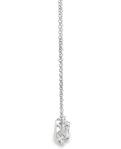 14K White Gold Lab Grown Diamond Pendant Necklace