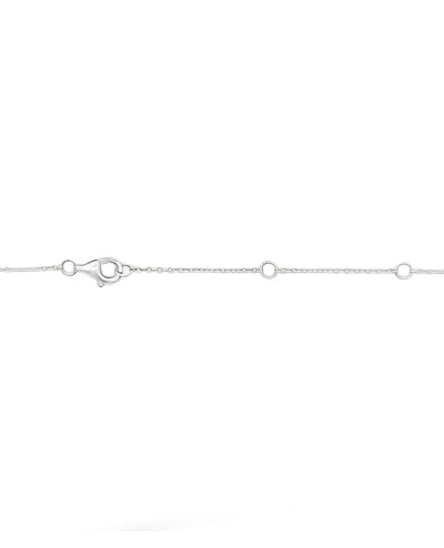 1.95 Ct Sapphire Set in 18K White Gold Pendant Necklace with Adjustable Length 16, 17, 18 Inches