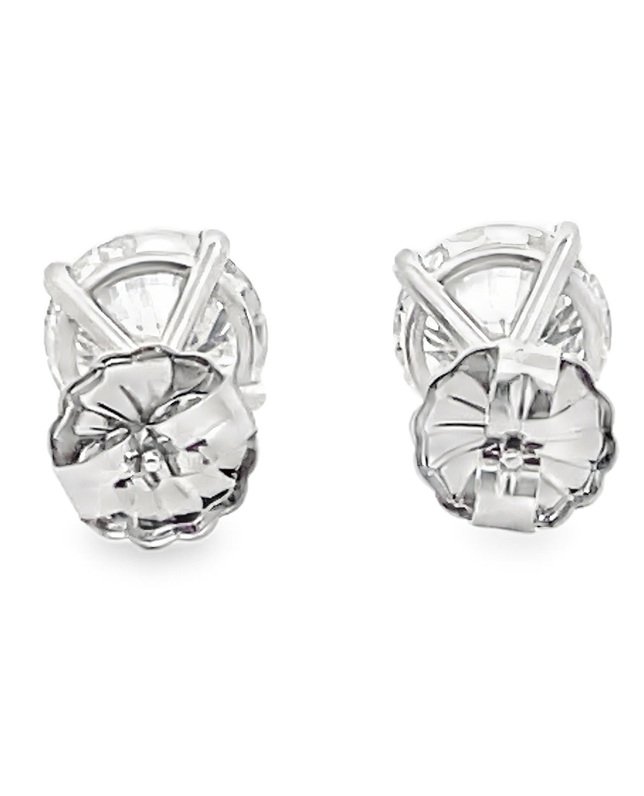 14K White Gold Lab Grown Diamond Martini Stud Earrings- 4.06 Carats