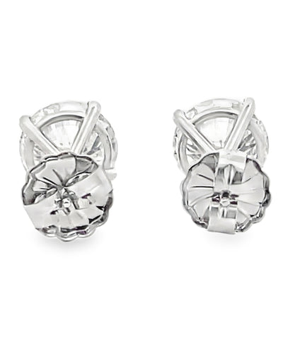 14K White Gold Lab Grown Diamond Martini Stud Earrings- 4.06 Carats