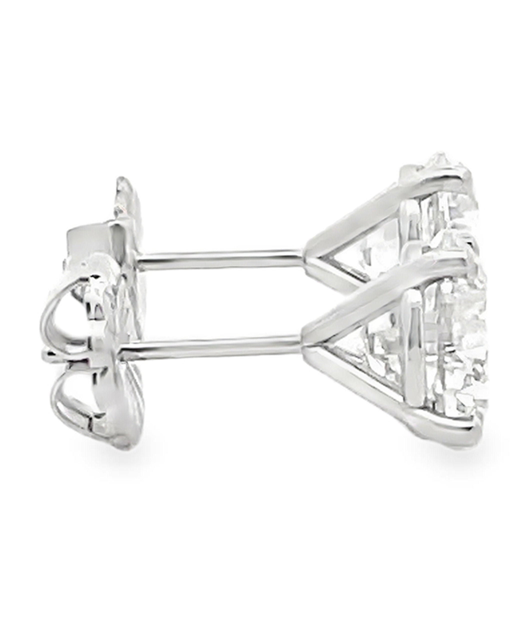 14K White Gold Lab Grown Diamond Martini Stud Earrings- 4.06 Carats