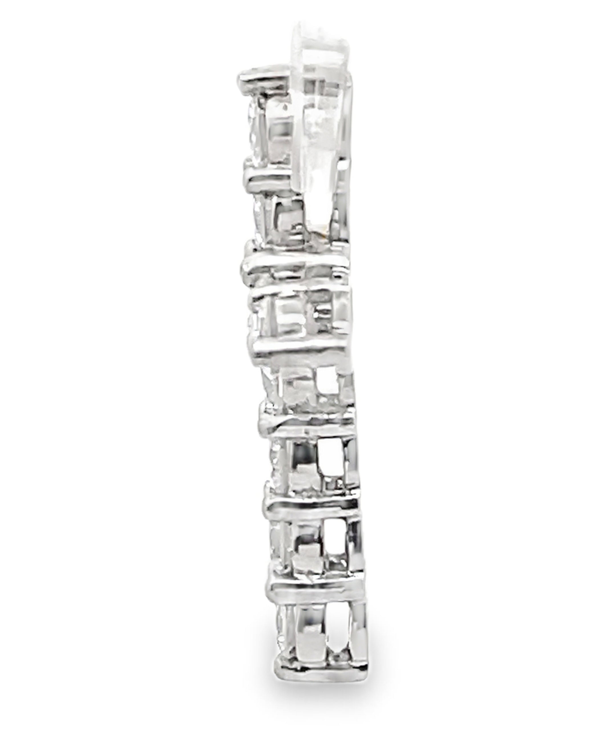 14K White Gold Diamond Cross Pendant 1.15 Carats