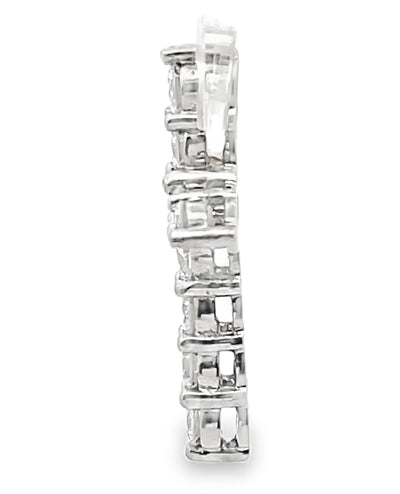 14K White Gold Diamond Cross Pendant 1.15 Carats