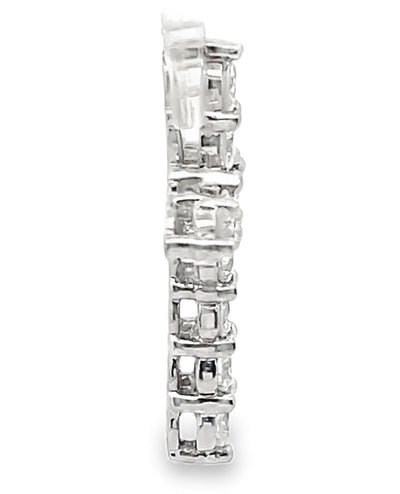 14K White Gold Diamond Cross Pendant 1.15 Carats
