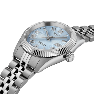 Tissot T156.208.11.353.00 Ballade 30mm Watch with Automatic Movement and Ice Blue Dial