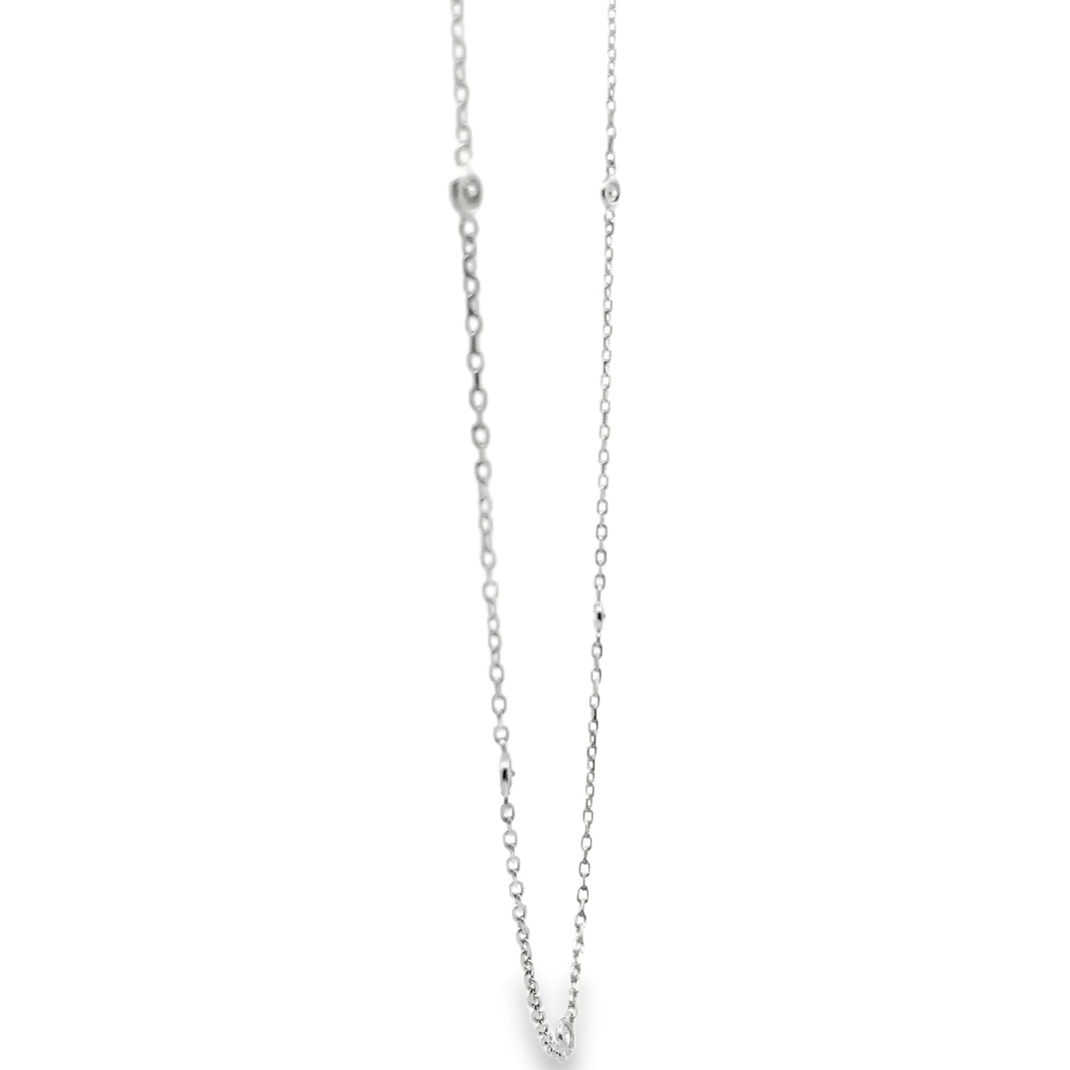 14K White Gold Diamonds By The Yard Necklace- 0.37 carat