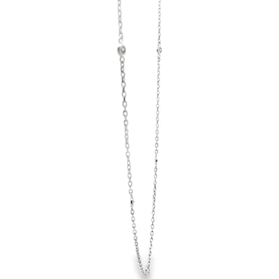 14K White Gold Diamonds By The Yard Necklace- 0.37 carat