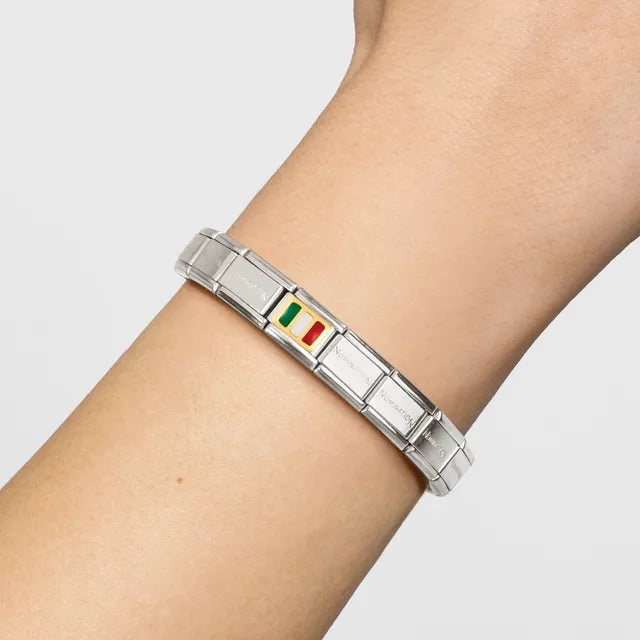 Nomination Composable Link 030234/21 Italy Flag with 18K and Enamel