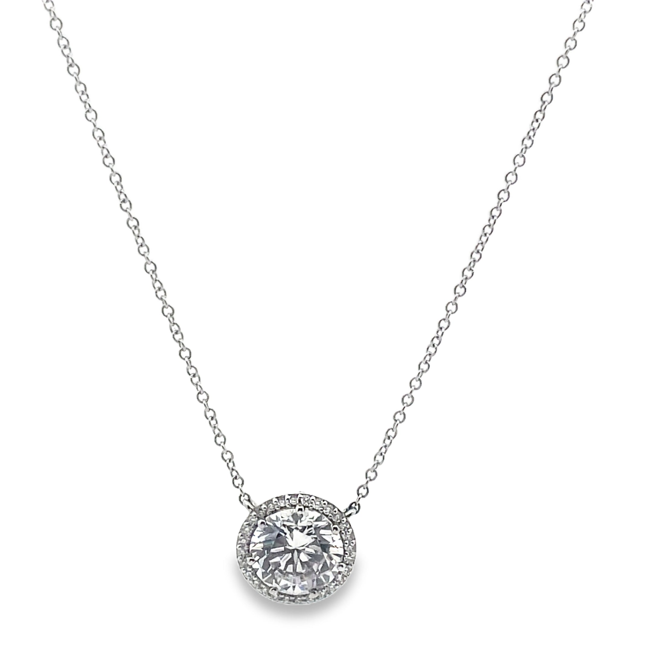 Tacori 18K White Gold Necklace Setting with 0.11 Carat Round Diamonds