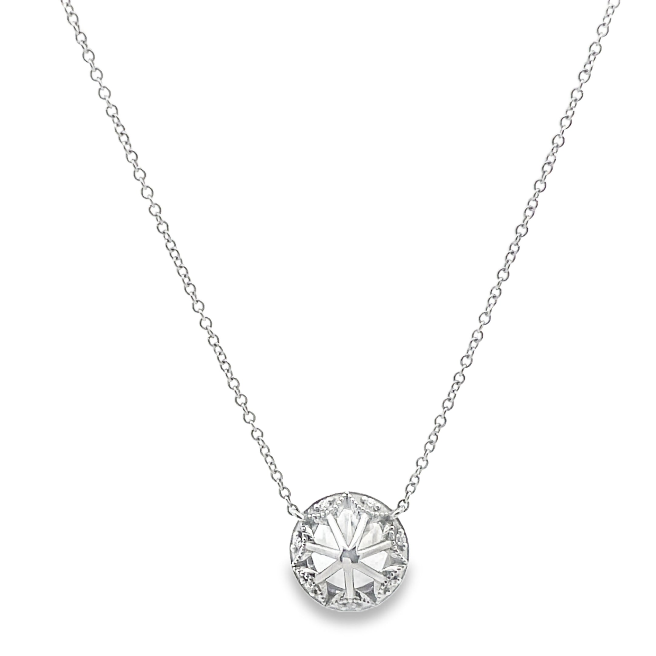 Tacori 18K White Gold Necklace Setting with 0.11 Carat Round Diamonds