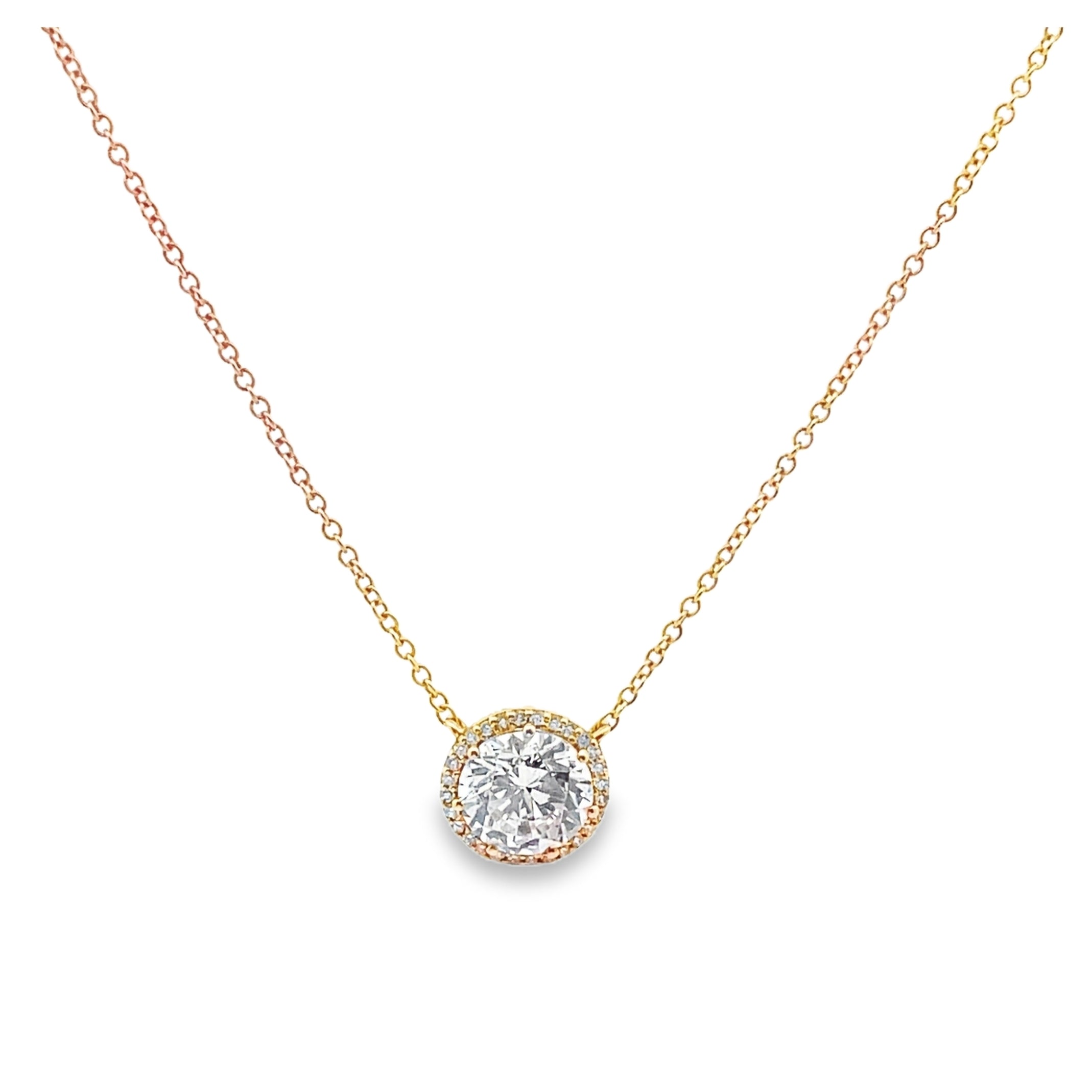 Tacori FP670 Yellow Gold Pendant Necklace Setting 16 Inches for 6.5 Millimeter Round Stone