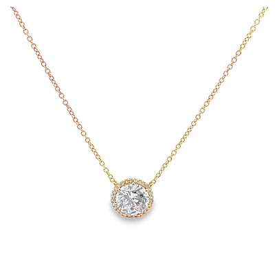 Tacori FP670 Yellow Gold Pendant Necklace Setting 16 Inches for 6.5 Millimeter Round Stone