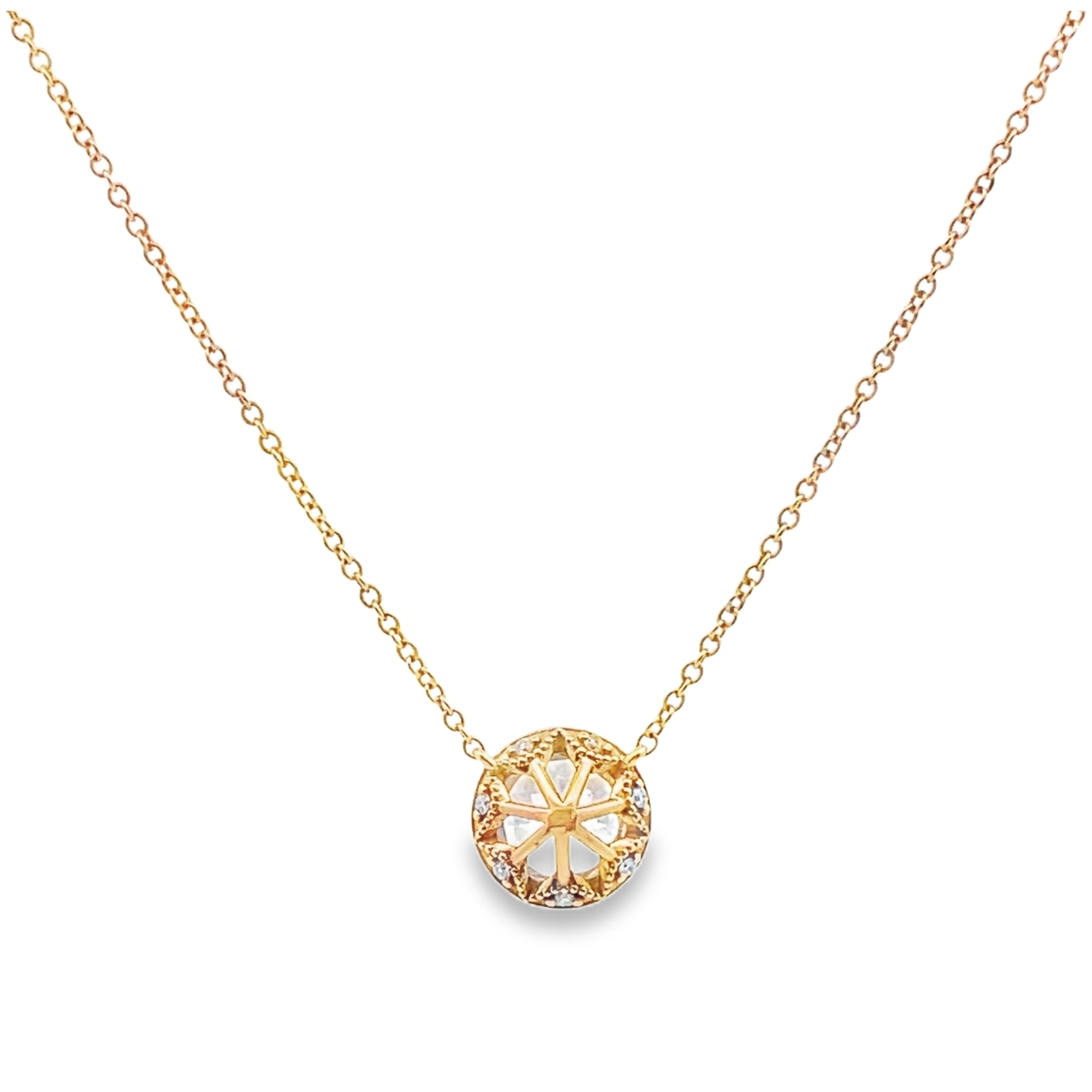 Tacori FP670 Yellow Gold Pendant Necklace Setting 16 Inches for 6.5 Millimeter Round Stone