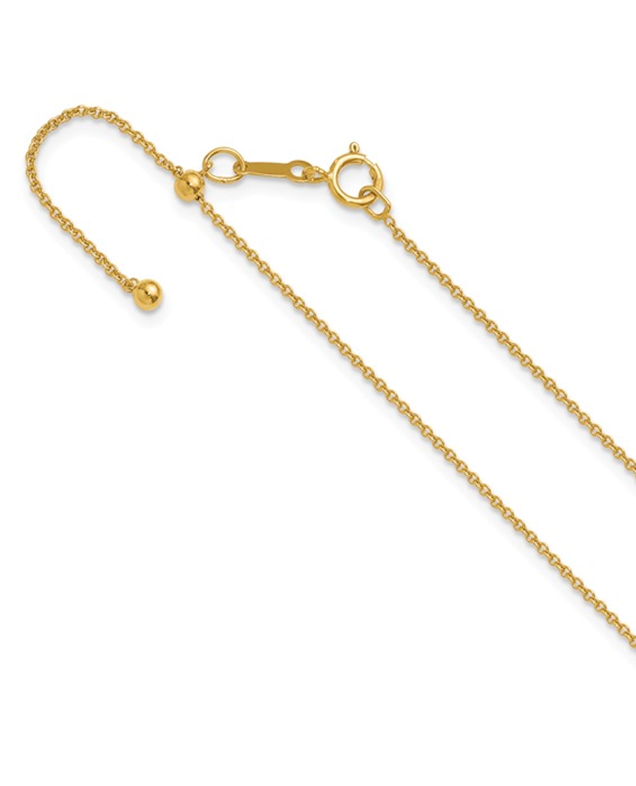 14K Gold Filled 1.20mm Adjustable Cable 22in Chain