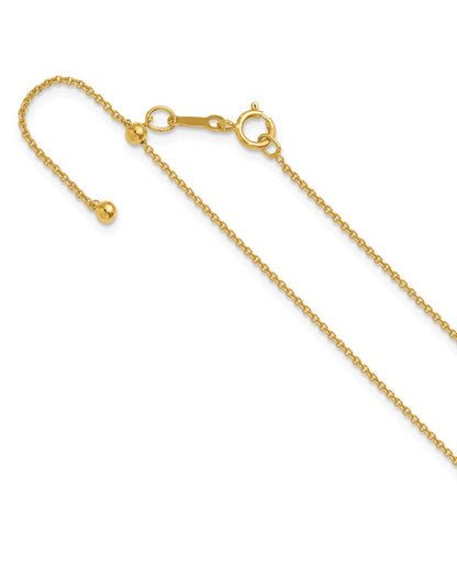 14K Gold Filled 1.20mm Adjustable Cable 22in Chain