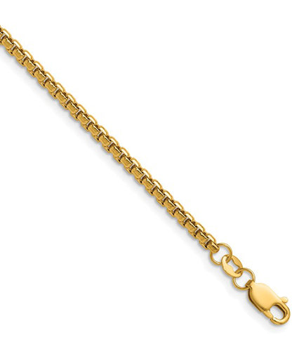 1/20 14K Yellow Gold Filled 2.60mm Venetian Box Chain